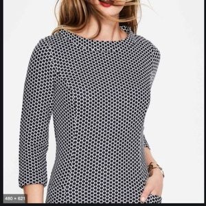 Boden Sarah Jacquard Dress Blue + White